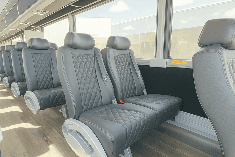 interior of Kenner Coach Bus Service charter bus