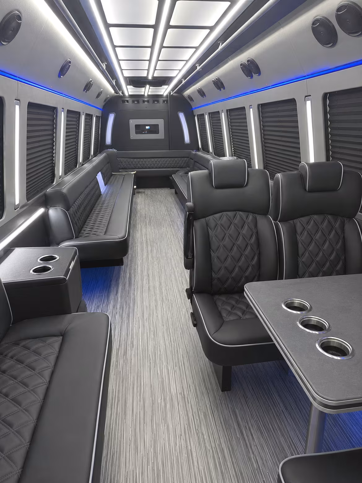 kenner 25 passenger party bus inside