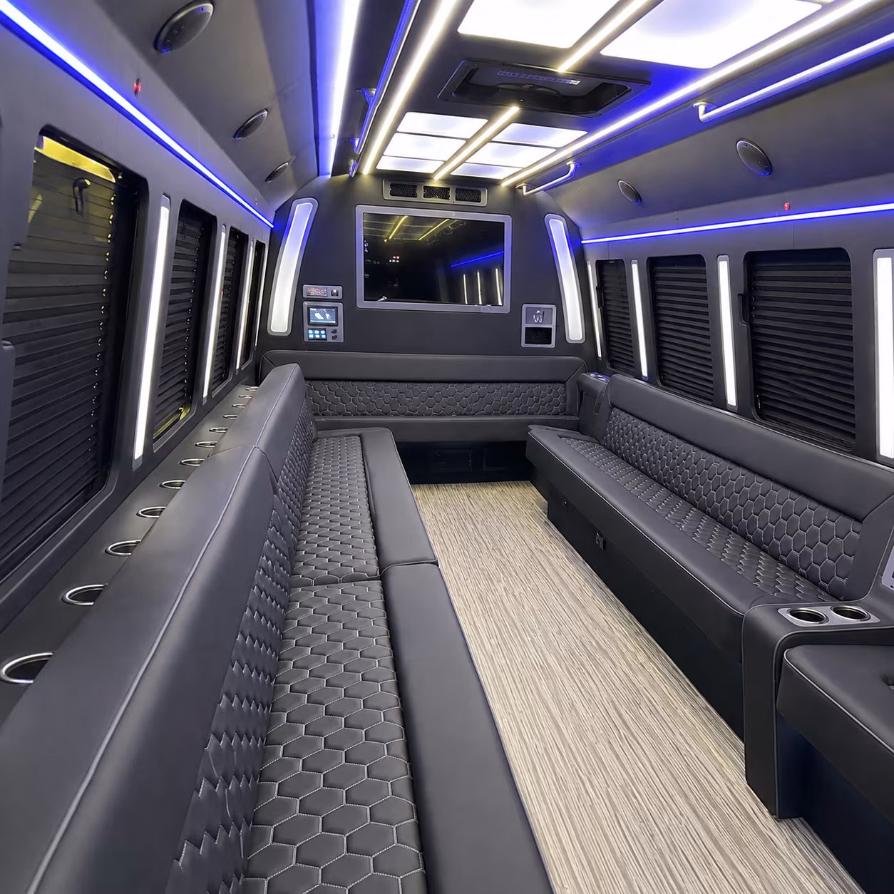 kenner 40 passenger party bus inside