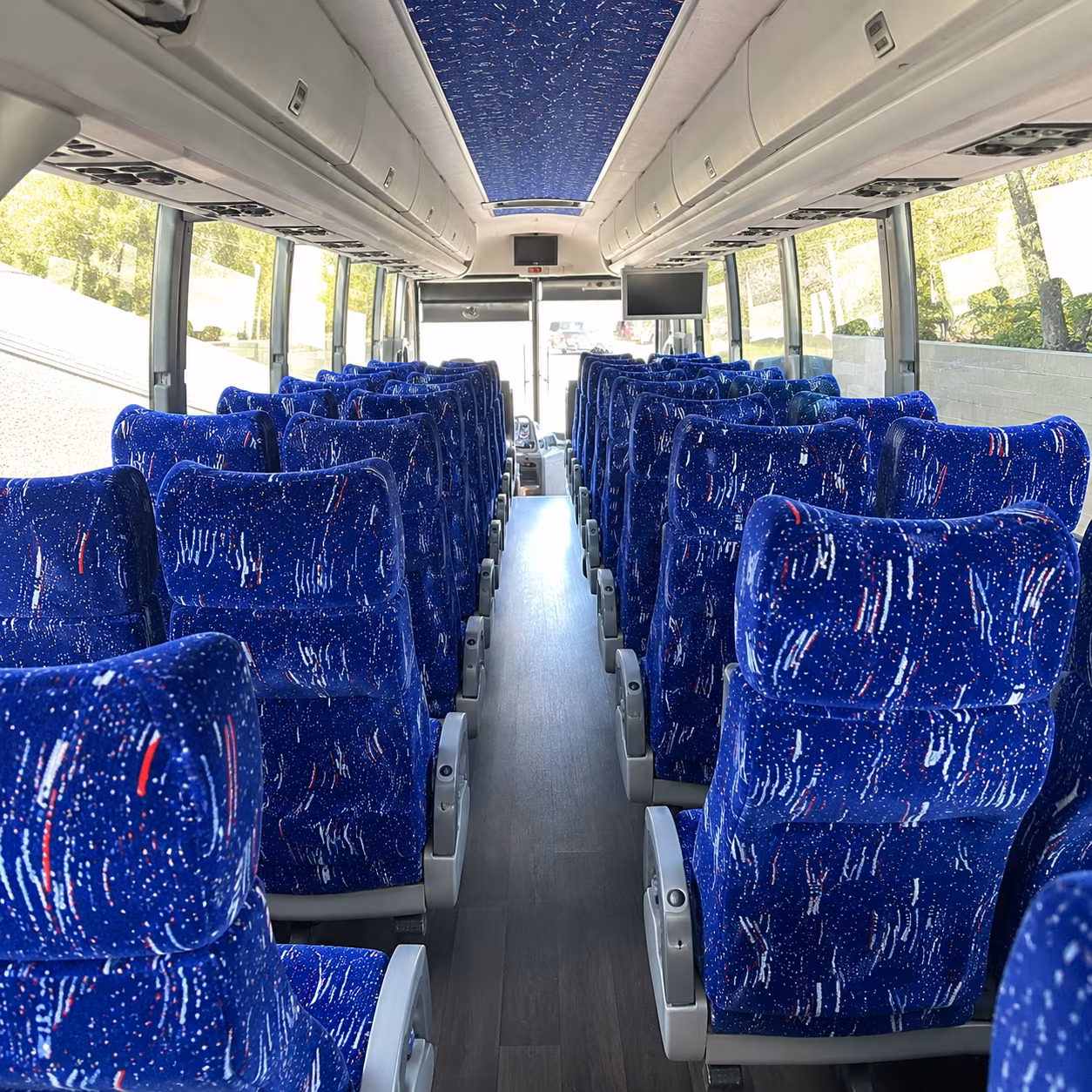 kenner 56 passenger charter bus inside